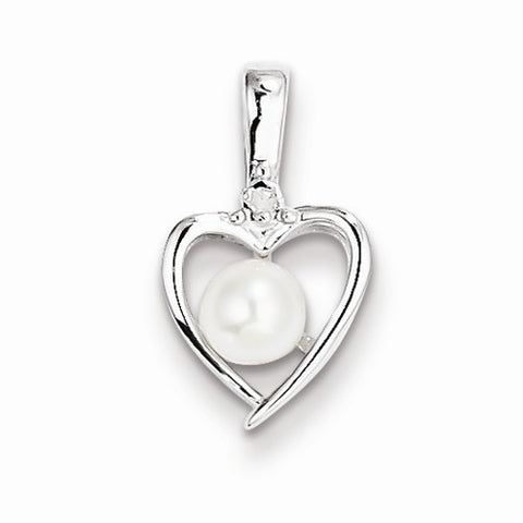 Sterling Silver Pearl & Diamond pendant, Beautiful Pendants for Necklace