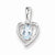 Sterling Silver Aquamarine & Diamond pendant, Delightful Pendants for Necklace