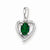 Sterling Silver Created Emerald & Diamond pendant, Exquisite Pendants for Necklace