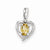 Sterling Silver Citrine & Diamond pendant, Fine Pendants for Necklace