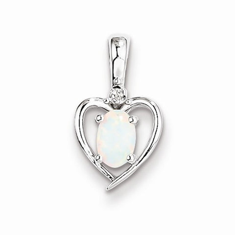 Sterling Silver Created Opal & Diamond pendant, Pendants for Necklace