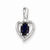 Sterling Silver Created Sapphire & Diamond pendant, Pretty Pendants for Necklace