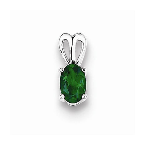 Sterling Silver Created Emerald pendant, Dazzling Pendants for Necklace