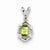 Sterling Silver Peridot & Diamond pendant, Pendants for Necklace