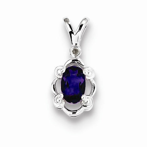 Sterling Silver Amethyst & Diamond Pendant, Gorgeous Pendants for Necklace