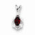 Sterling Silver Garnet & Diamond & Diamond Pendant, Pendants for Necklace