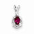 Sterling Silver Created Ruby & Diamond pendant, Lovely Pendants for Necklace