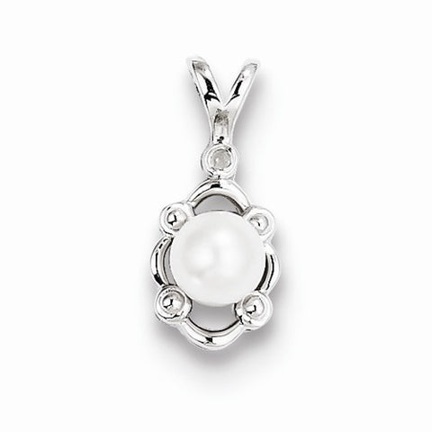 Sterling Silver Pearl & Diamond pendant, Stylish Pendants for Necklace