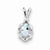 Sterling Silver Aquamarine & Diamond pendant, Classy Pendants for Necklace
