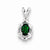 Sterling Silver Created Emerald & Diamond pendant, Alluring Pendants for Necklace
