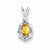 Sterling Silver Citrine & Diamond pendant, Appealing Pendants for Necklace