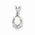 Sterling Silver Created Opal & Diamond pendant, Charm
