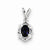 Sterling Silver Created Sapphire & Diamond pendant, Adorable Pendants for Necklace