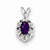 Sterling Silver Amethyst & Diamond pendant, Exquisite Pendants for Necklace
