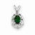 Sterling Silver Created Emerald & Diamond pendant, Lovely Pendants for Necklace