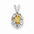 Sterling Silver Citrine & Diamond pendant, Stylish Pendants for Necklace