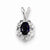 Sterling Silver Created Sapphire & Diamond pendant, Alluring Pendants for Necklace