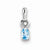 Sterling Silver Light Swiss Blue Topaz & Diamond pendant, Adorable Pendants for Necklace