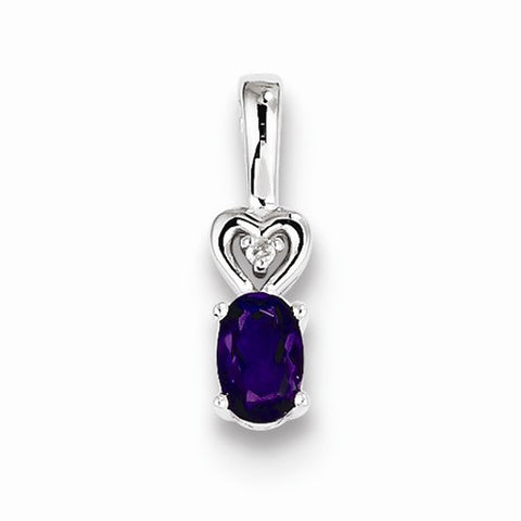 Sterling Silver Amethyst & Diamond pendant, Dazzling Pendants for Necklace