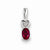 Sterling Silver Created Ruby & Diamond pendant, Delightful Pendants for Necklace