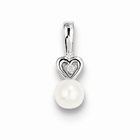 Sterling Silver Pearl & Diamond pendant, Exquisite Pendants for Necklace
