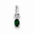 Sterling Silver Created Emerald & Diamond pendant, Pendants for Necklace