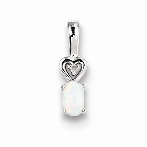 Sterling Silver Created Opal & Diamond pendant, Gorgeous Pendants for Necklace