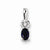 Sterling Silver Created Sapphire & Diamond pendant, Lovely Pendants for Necklace