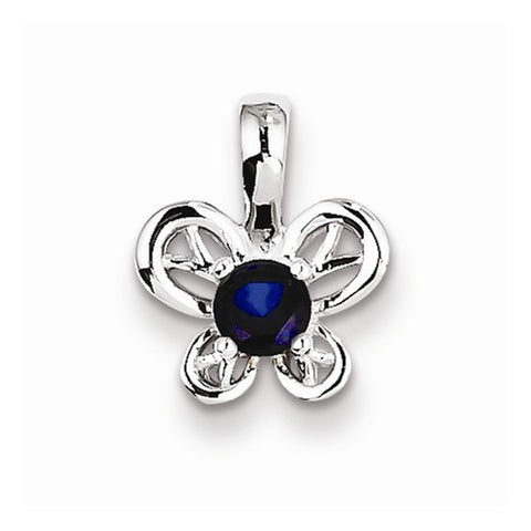 Sterling Silver Created Sapphire pendant, Pendants for Necklace