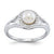 Sterling Silver Diamond & Pearl Ring