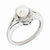 Sterling Silver Diamond & Pearl Ring