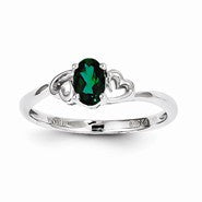 Sterling Silver Emerald Ring