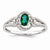 Sterling Silver Emerald & Diamond Ring