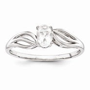 Sterling Silver White Topaz Ring