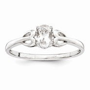 Sterling Silver White Topaz Ring