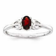 Sterling Silver Garnet Ring