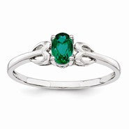 Sterling Silver Emerald Ring