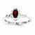 Sterling Silver Garnet & Diamond Ring