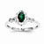 Sterling Silver Emerald & Diamond Ring