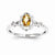 Sterling Silver Citrine & Diamond Ring