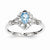 Sterling Silver Light Swiss Blue Topaz & Diamond Ring