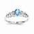 Sterling Silver Light Swiss Blue Topaz & Diamond Ring