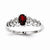 Sterling Silver Garnet & Diamond Ring
