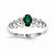 Sterling Silver Emerald & Diamond Ring