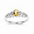 Sterling Silver Citrine & Diamond Ring