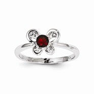 Sterling Silver Garnet Ring