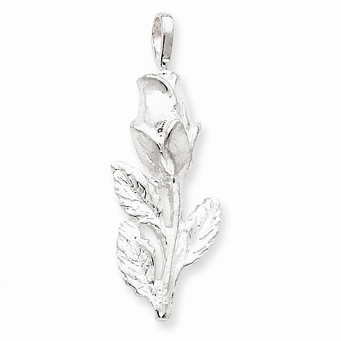 Sterling Silver Rose Bud Pendant, Pendants for Necklace