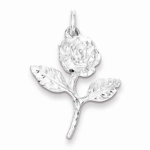 Sterling Silver Rose Pendant, Charm