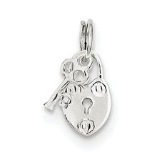 Sterling Silver Lock & Key Charm hide-image