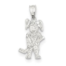 Sterling Silver Hockey - Girl Charm hide-image